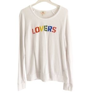 SUNDRY French Terry Sweatshirt Lovers Graphic Pullover Size Medium